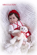 NPK 46cm Red reborn dolls soft silicone baby dolls bebe princess reborn bonecas nice clothing girafa plush doll gift kids toys 2024 - buy cheap