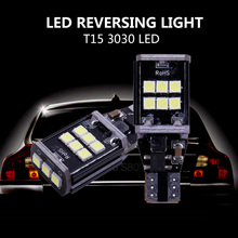 1PC T15 W16W 921 912 Reserve Lights 3030 LED 15 SMD Car Backup  Bulb Tail Lamp CANBUS 12V NO OBC ERROR  Xenon White 2024 - buy cheap