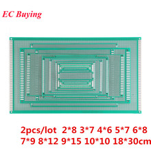 Placa de circuito PCB de doble cara para Arduino, prototipo Universal de circuito de PCB para bricolaje, 2x8, 3x7, 4x6, 5x7, 6x8, 7x9, 8x12, 9x15, 10x10, 18x30 2024 - compra barato