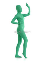 (LS7246)Green Full Body Shiny Spandex Tights Unisex original Fetish Zentai Suits Halloween Costume 2024 - buy cheap