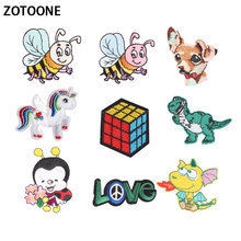 Zotoone patches de letras de unicórnio, para crianças, barato, bordados, comida, ferro, desenho animado, para roupas, faça você mesmo, apliques 2024 - compre barato