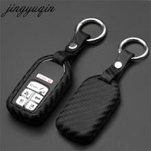 jingyuqin Carbon Silicone Car Remote Key Cover for Honda CRV Pilot Accord Civic Fit Freed Jazz BRV HRV Vezel City Keyless Case 2024 - buy cheap