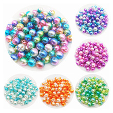Hermosa 50 perlas Uds 8mm variado Multicolor Agujero Recto acrílico simulado-perlas collar DIY pulsera accesorios de la joyería 2024 - compra barato