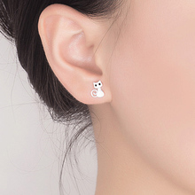 1Pair New Fashion Simple Sterling Kitten  Animal Jewelry Cute Cat Stud Earrings For Women Girls As Gifts 2024 - buy cheap