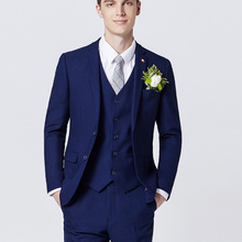 Trajes de boda para hombre, traje de estilo de negocios, 3 uds. (+ Pantalones chaleco chaqueta +), Masculino 2024 - compra barato