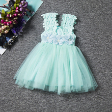 Сказочное платье для свадебной вечеринки с цветочным узором для маленьких девочек От 2 до 6 лет наряд на день рождения для девочек Нарядный Детский костюм принцессы для детей, платья для девочек 2024 - купить недорого