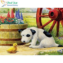 Zhui Star 5D DIY full Square drill Diamond painting Cross stitch Dog and little yellow duck Diamond embroidery Mosaic decor 2024 - buy cheap