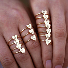 Женские кольца на палец, ручное тиснение, маленькие сердечки, A-Z, 26 букв, оригинальные, персонализированные, размер 8, золотой цвет, модные украшения KCR249 2024 - купить недорого
