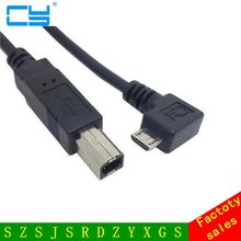 Прямоугольный 90 градусов Micro USB OTG для стандартного B типа принтера сканер жесткий диск кабель 80 см 2024 - купить недорого
