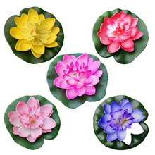 5pcs 10cm Artificial Floating Water Lily EVA Lotus Flower Pond Decor Pond Tank Plant Ornament Home Garden Pond Decoration 2024 - buy cheap