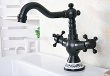 Basin Faucets Oil Rubbed Bronze Double Cross Handle Bathroom Sink Faucet Tall Swivel Spout Bathbasin Vanity Mixer Taps znf645 2024 - buy cheap