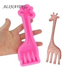 Moldes de silicona con forma de jirafa Animal, pasta de goma, utensilios para decoración de tortas con Fondant, moldes artesanales de azucar 2024 - compra barato