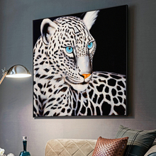 Tela de animal moderna cartaz flor leopardo arte pintura de parede impressões cheetah imagens de parede para sala de estar decoração de casa 2024 - compre barato