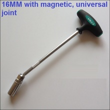 Llave de mango en forma de T con enchufe de bujía magnético de 16MM, llave de junta universal, pieza de herramienta de reparación de camiones 2024 - compra barato