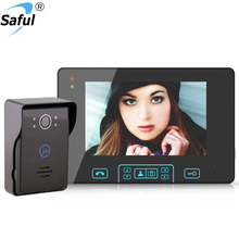 Saful Wireless video Intercom System 7" Color Screen Doorbell Unlock Waterproof 100-240V Residential Security Video Door Phone 2024 - buy cheap