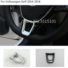 Molduras de marcos interiores para volante de coche, capó de fibra de carbono ABS cromado para Volkswagen VW Golf7 Golf 7 2014 2015 2016 2017 2018 2024 - compra barato