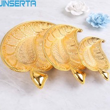JINSERTA Gold Metal Storage Tray Luxury Jewelry Display Plate Fruit Dessert Cake Snack Nuts Plate for Home Party Wedding Decor 2024 - buy cheap