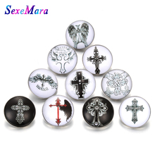 10pcs/lot New Design 18mm Glass Snap Buttons Cross Butterfly Buttons Jewelry Fit 18mm Bracelets Earrings Jewelry for Girls 2024 - buy cheap
