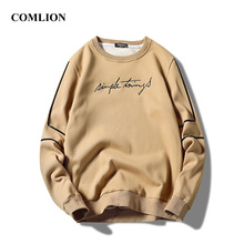 New Brand Sweatshirt Men Solid Color Fashion Casual Hoodies Sweatshirts Male Long Sleeve Letter Embroidery Pullover Hot Sale C59 2024 - buy cheap