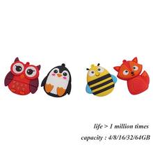 Pendrive Bee usb flash drive Penguin pen drive Fox memory flash Red Owl 4gb 8gb 16gb 32gb 128GB pendrive 64gb key usb memory 2024 - buy cheap