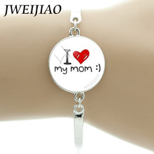 JWEIJIAO Fashion Infinity Love Mama Charm Bracelet For Greatest Mom Mothers' Day Gifts Jewelry Glass Dome Bracelet &Bangles A964 2024 - buy cheap