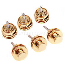 Guitar Strap Button Lock Pin Black Gold Chrome Flat Head 6 Pcs for Bass Acoustic Electric Guitar Parts Accessories 2024 - buy cheap