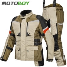 Conjunto de 1 jaqueta de corrida masculina, jaqueta e calça quentes à prova d'água, motocross, 3 camadas 2024 - compre barato