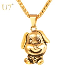U7 3D Dog Statement Necklaces & Pendant Charm For Women/Men Collier Neck Chain Fashion Jewelry Animal Pet Lovers Gifts P1189 2024 - buy cheap