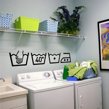 Máquina de lavar roupa removível adesivo arte vinil mural decoração de casa adesivos de parede para quartos de lavanderia 2024 - compre barato