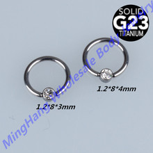 G23 Grade Titanium Crystal Disc Captive Ring Nose Ring Nipple Ear Cartilage Tragus Clicker Captive Body Jewelry 2024 - buy cheap