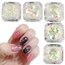 Semi-transparent Mermaid Nail Glitter Sequins  Colorful Round Paillette Manicure Nail Flakies Decoration 2024 - buy cheap