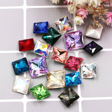 New arrival glass pointback rhinestones high quality Square shape crystal loose rhinestones for clothing Accessories 2024 - buy cheap