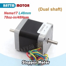 Nema17 CNC stepper motor 78 Oz-in (Dual shaft) 48mm stepping motor/1.8A for 3D Print CNC Router from RATTM MOTOR 2024 - buy cheap