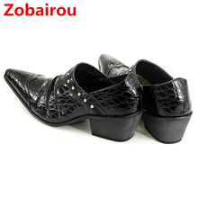 Zobairou-mocasines de charol con punta en pico para hombre, zapatos de vestir, mocasines, color negro, planos, talla 12, 2018 2024 - compra barato