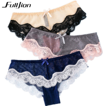 Fulljion Sexy Mulheres Calcinhas Macio Respirável Low-Rise Cueca Calcinha de Renda G-string Briefs Lingerie Calcinhas Oco Ultra Fino 2024 - compre barato