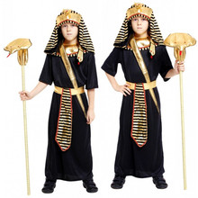 M-XL Kid Boys Black The Egyptian Pharaoh robe Cosplay Halloween Costume for Children's day Carnival Purim Masquerade party dress 2024 - buy cheap
