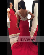 Luxury Red Crystal Prom Dress Long 2019 Backless Mermaid Formal Prom Dresses Party Gowns Vestido De Festa Abendkleider Kaftan 2024 - buy cheap
