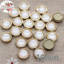 50pcs 10mm shiny white round Buttons Home Garden Crafts Cabochon Scrapbooking DIY Accessories 2024 - buy cheap