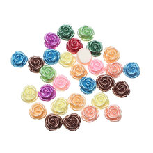 50Pcs 12x11mm Resin Flowers Crafts Decorations Flatback Cabochon Scrapbooking For Embellishment Nail Stickers Accessories 2024 - buy cheap