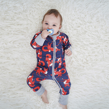 Macacão de algodão unissex para bebês, roupinha de manga longa com desenho de raposa para recém-nascidos, pijama de outono 2024 - compre barato