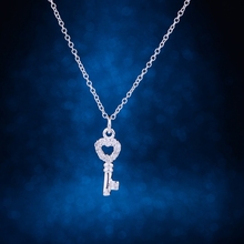 key inlaid shiny silver plated Necklace 925 jewelry silver Pandant Fashion Jewelry KTWVHVJE 2024 - buy cheap