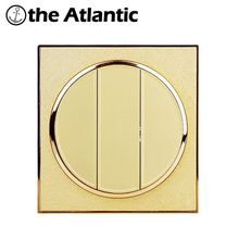 Atlantic Switch 3 Gang 1 Way Big Push Button M Mirror Circle Light Switch Gold Wall Switch Interrupteur 10A Wall Switches 2024 - buy cheap