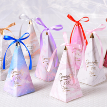 kawaii wedding candy boxes with ribbon triangular favor gifts casamento decor sweet gift bag party supplies table centerpieces 2024 - buy cheap