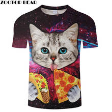 Pizza 3D Print t shirt Men Women tshirts Galaxy T-shirt Funny Cat Tees Short Sleeve Tops O-neck Hot 2018 Drop Ship ZOOTOP BEAR 2024 - buy cheap