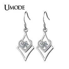 UMODE Trendy Fashion Clear Zirconia Rhombic Heart Drop Earrings for Women New Earring Jewelry Pendientes Mujer Moda AUE0418 2024 - buy cheap