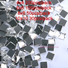 Diamantes de imitación de fijación en caliente para ropa, vidrio de forma cuadrada con parte posterior plana y cristales de Strass transparentes DMC 2024 - compra barato