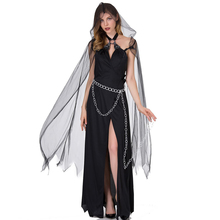 Adult Black Sexy Dress Witch Cosplay Costume Vampire Queen Masquerade Carnival Party Uniform 2024 - compre barato