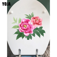 YOJA-Mural de peonías naturales para decoración del hogar, calcomanía de baño de 22,9x18CM, pegatinas para el hogar, T1-0386 2024 - compra barato