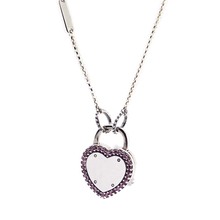 Ожерелье, искусственное серебряное ожерелье с замком и подвесками, длинное ожерелье с розовым кубическим цирконием, подарок на день Святого Валентина FLN051 2024 - купить недорого