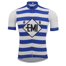2018 классическая мужская велосипедная Джерси с коротким рукавом, синяя полоска, велосипедная одежда, Джерси, дышащая Майо ciclismo 2024 - купить недорого